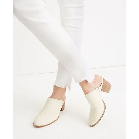 Madewell 10" High-Rise Skinny Jeans in Pure White: Step-Hem Edition size 10 - Picture 5 of 14